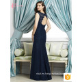 2017 Elegante azul Maxi vestidos largos Prom Dress Sexu espalda abierto vestido de noche